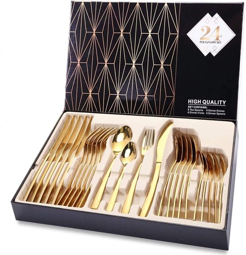 Golden besteckset aus - golden,