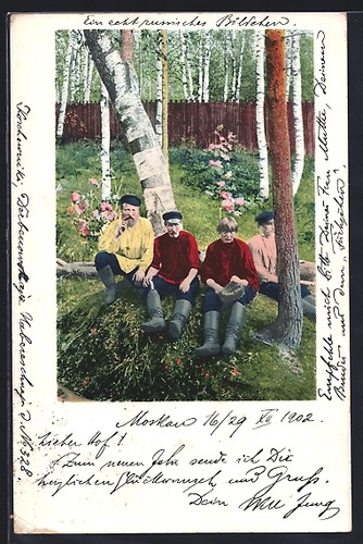 Ansichtskarte vier russische - ansichtskarte,
