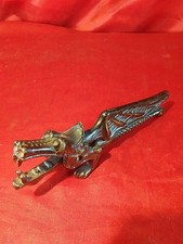 Alte Tierfigur Krokodil ? Drache ? Nussknacker Nutcracker Metall Kupfer (5713)