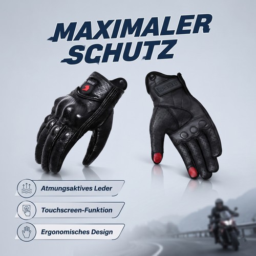 Biker touchscreen retro leder - biker,