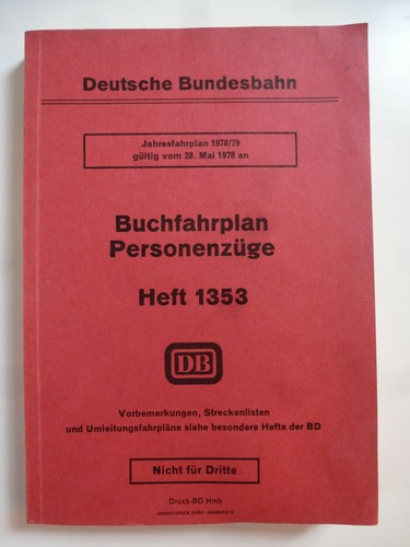 DB,Bundesbahn,1978,Buchfahrpla