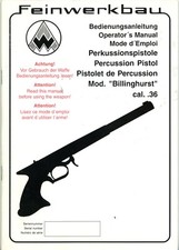 FEINWERKBAU Bedienungsanleitung PERKUSSIONSPISTOLE  Mod. BILLINGHURST Manual 573