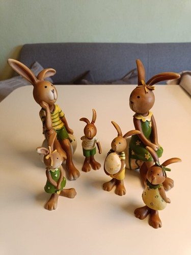 Osterfiguren hasenfamilie 6tlg - hasenfamilie,