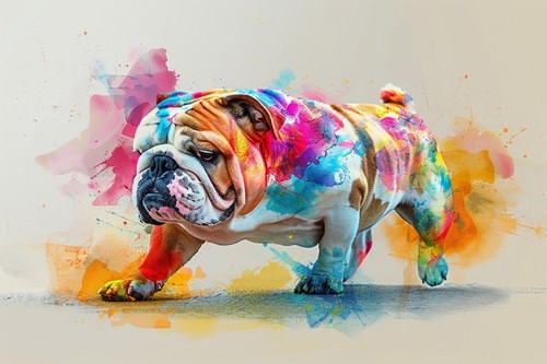 Bulldogge leinwand bild druck - bild,