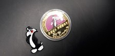 Münze + Pin Brosche Kater