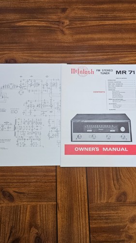 Mcintosh owner s manual - mr, 71