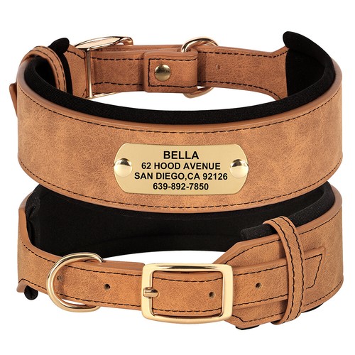Breit leder hundehalsband - breit,