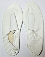 Ballettschuhe Gymnastikschuhe Schläppchen Leder Tanz Turnschläppchen Weiß Gr 33