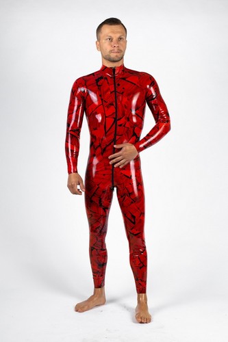 Rot schwarz catsuit - catsuit, aus