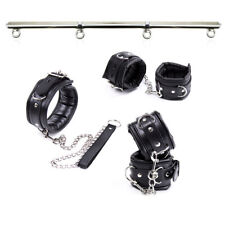 DE Rostfreier Stahl Spreizstange mit Handschellen fesseln Halsband Roleplay set