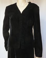 Laura Ashley Samtjacke 38 40 schwarz Samt Jacke festlich Hochzeit vintage Rüsche