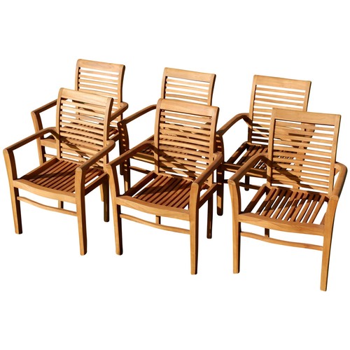 6stk teak gartensessel - teak,