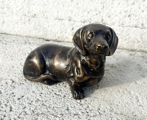 Bronzefigur hund dackel 15cm - hund,