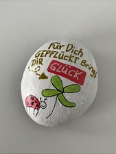 Handgemalter Naturstein Glücksbringer Viel Glück Silvester Weihnachten