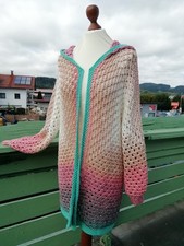 Häkeljacke mit Kapuze * Hexagon Cardigan  * Hippie * Boho * Strickjacke 