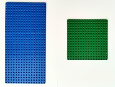​2x LEGO Grundplatten / Bauplatten – 16x16 Grün und 16x32 Blau