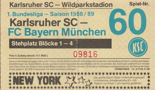 Ticket karlsruher fc - ticket, sc