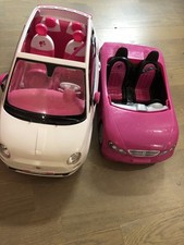Mattel,,2 Barbie Autos/Cabriolet in Pink/Weiß“! Bespielt!