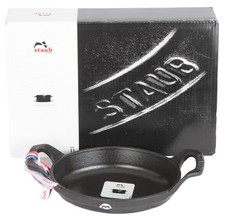 Staub Gusseisen Pfanne Platte Mini Platte Oval Grillpfanne 15 cm 0,25 L Schwarz