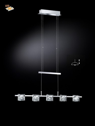 Led pendelleuchte aleksa chrom - led,