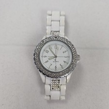Damen armbanduhr weiß strass - armbanduhr,