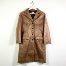 Vintage Ledermantel Gr.36 Damen Braun Mantel Taschen 90er 90s y2k Retro