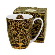 Henkelbecher Kaffeetasse Teetasse Duo Porzellan Gustav Klimt Lebensbaum