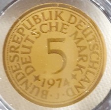 Goldmünze, 5 Deutsche Mark, Silberadler, 1974, 999 Feingold, 1/1000 oz