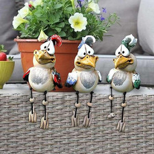 Huhn Deko Garten Keramik, 3x