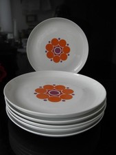 6 Speiseteller Schönwald 422 original 70er Prilblumen Porzellan