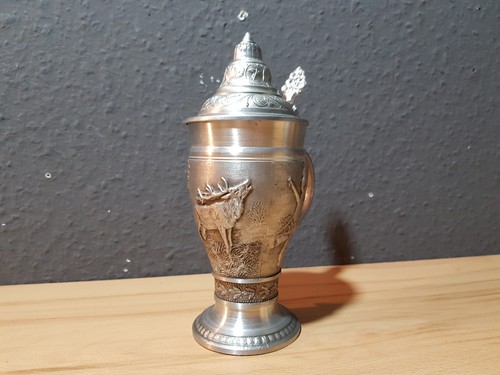 Vintage zinnkrug mit - mit, deckel