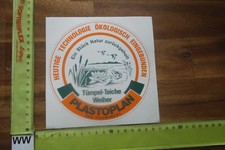Alter Aufkleber Handwerk Tümpel Teich Weiher PLASTOPLAN Ruhwinkel