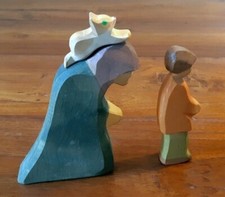 Ostheimer Hexe Katze Hänsel Vintage Alt Holzfigur Brandstempel