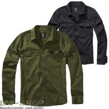 BRANDIT FLANELLHEMD LANGARM HERREN HEMD FLANELL SHIRT FREIZEITHEMD OLIV SCHWARZ
