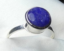 Ring 925 Silber Gr. 17,5 (55) facettierter, runder Saphir - Originalbilder NEU