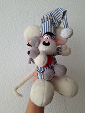 Diddl Maus Stofftier mit Baby Schlafanzug Pyjama Schlafmütze vintage Rarität