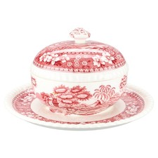 Butterdose rund klein Spode Copeland Pink Tower