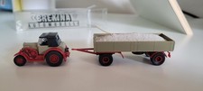 Brekina LANZ Eil-Bulldog mit Hänger Bau AG * OVP 1:87