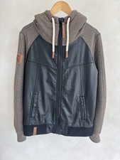 Naketano Lederjacke, Jacke, Hoodie, Braun, Gr. M, Neuwertig