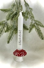 Kerzenhalter & Kerze Glückslicht ❌SCHNÄPPCHEN ❌ Fliegenpilz Hygge Silvester Deko