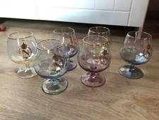 Cognacglas 6er Set farbig mit Golddruck Napoleon von Bohemia
