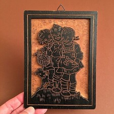 1930er Laubsägearbeit Jack Russell Kinder 17cm Terrier Deko Bild Antik Alt RAR