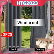 2x Outdoor Vorhang Wasserdicht Blickdicht Vorhänge Garten UV Schutz Gardinen