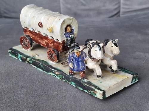 Pferde gespann kutsche keramik - gespann,