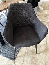 6er Set Esszimmerstühle Samtstühle Wohnzimmerstühle Polsterstuhl  Schwarz