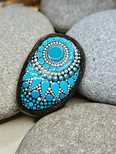 Mandala stein türkis - mandala, stein,