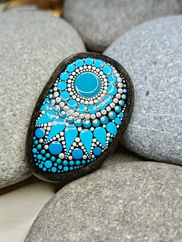 Mandala stein türkis - mandala, stein,