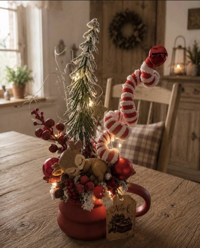 Weihnachtsdeko tasse mit - ,