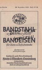 ORANIENBURG Werbung 1939 Heintze & Blanckertz Kaltwalz-Federstahlwerk Band-Eisen