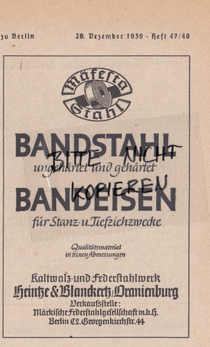 Oranienburg werbung 1939 - werbung,